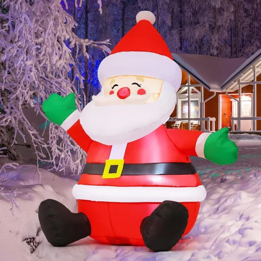 5 FT Christmas Inflatables Outdoor Santa Claus Decorations Blow Up Yard Sitting‎